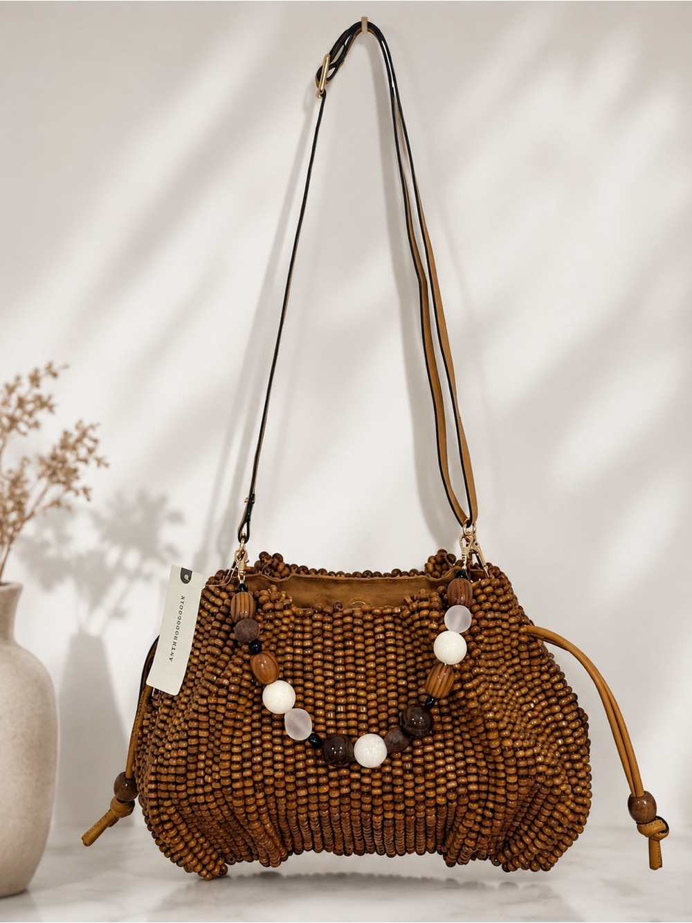Celandine Beaded Cinched Clutch Bag
